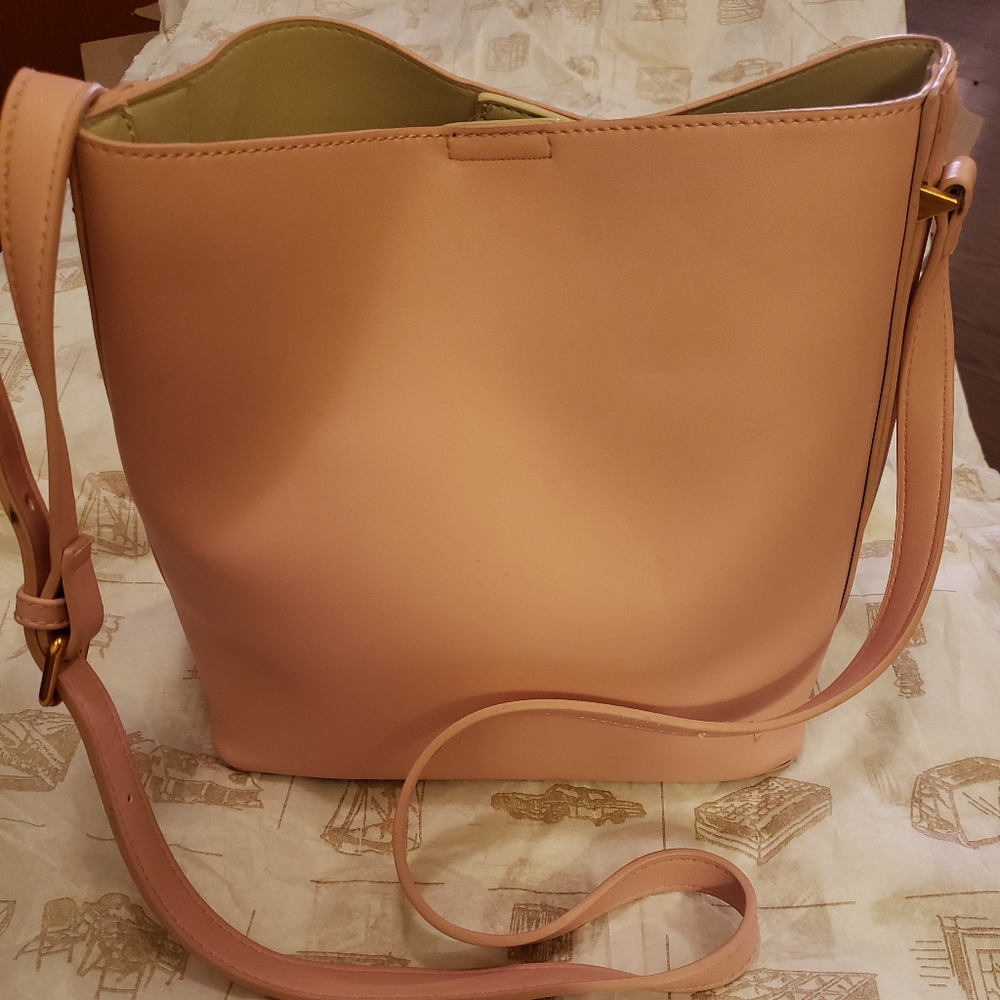 Street Level pink leather shoulder bag